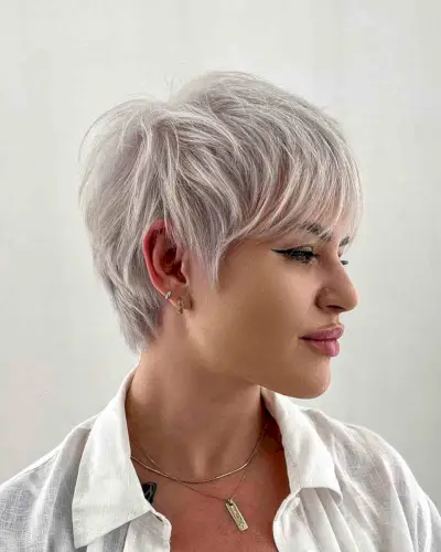 Super Cute Tousled Pixie with Fringe