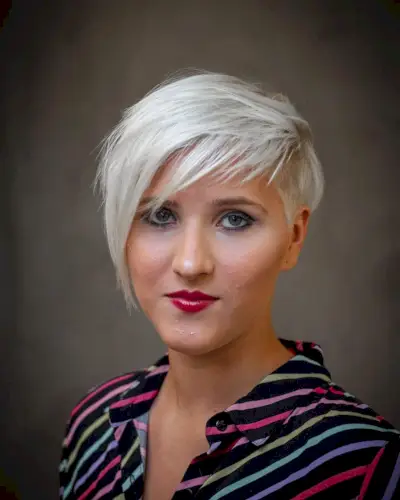 Asymmetrical Pixie with Bangs