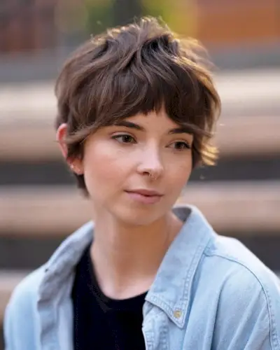 Shaggy Pixie Hairstyle with Bangs