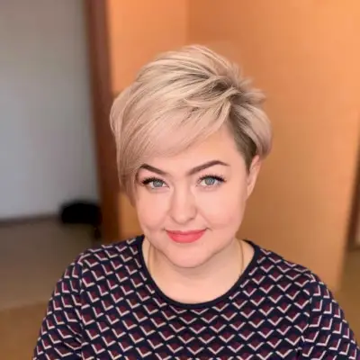 Side Swept Bangs on a Pixie Cut