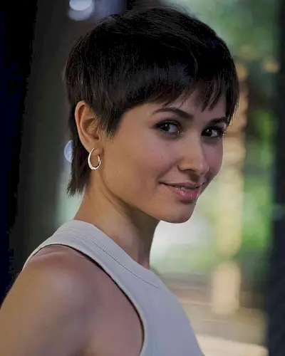 Short Pixie Cut with Choppy Fringe Bangs