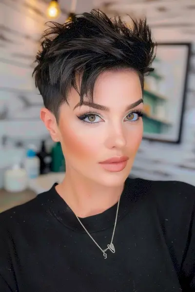 sassy haircut on short hair with oval faces