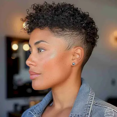 Short Hair for Black Woman with an Oval Face