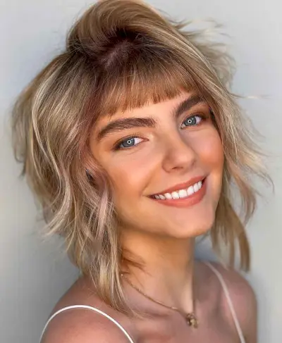 Wavy A-line Bob with Micro Bangs