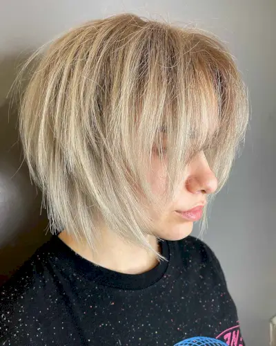 Messy Bob with a Face Frame for Straight Hair