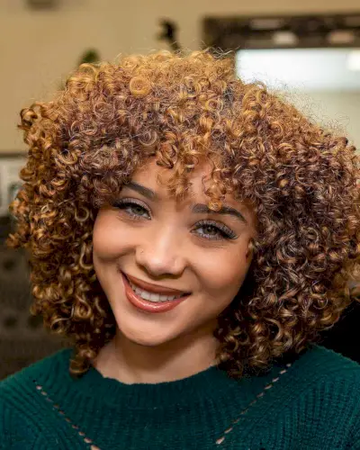 Adorable Short Bronde Curls and Fringe