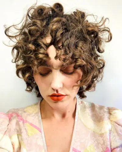 Inspiring Curly Long Bangs