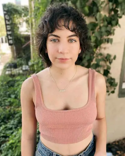 curly baby bangs on short hair