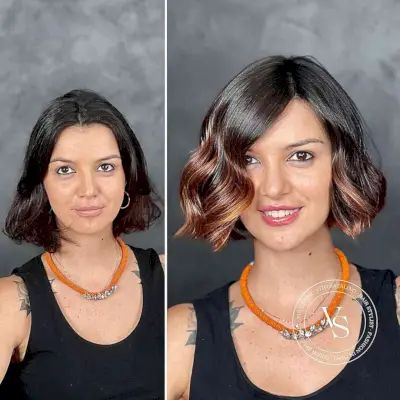 Cute Above-the-Shoulder Bob Cut with Ombre Coloring