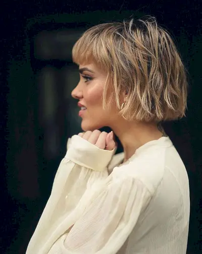 Above-the-Shoulder Tousled One-Length Cut