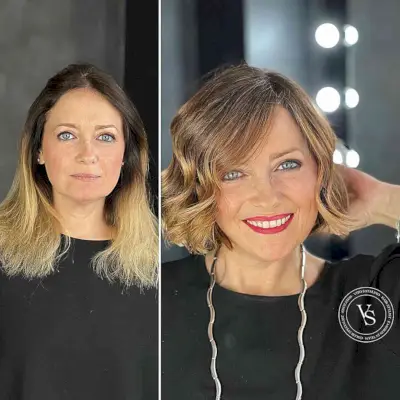 Cute Above-the-Shoulder Short Bob for Older Ladies