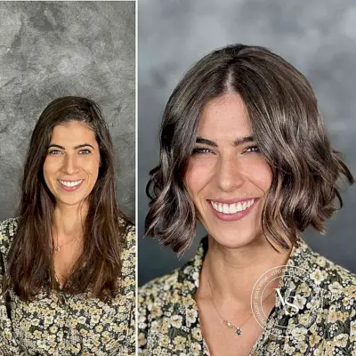 Lived-In with a Middle Part Above the Shoulder Haircut