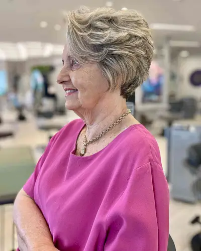 Swoopy Choppy Layers for a Short Crop for women over the age of 60