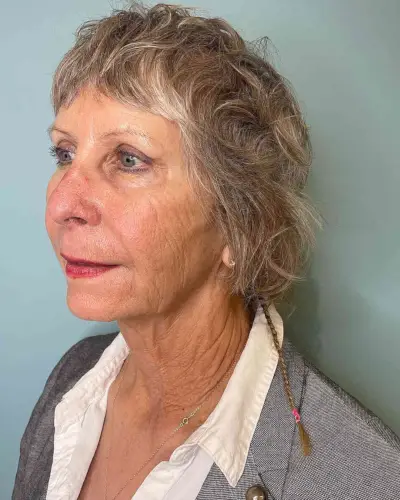 Short Textured Bixie Cut for Women Over 60 wth Shaggy Hair