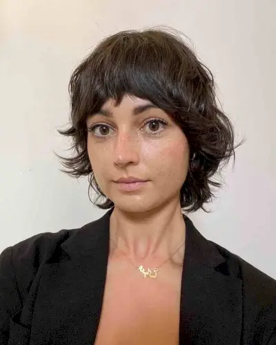 Short Layered Mullet Wolf Shag Cut with Fringe