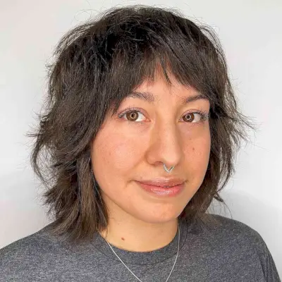 Shaggy Layers and Choppy Bangs for Short Hair