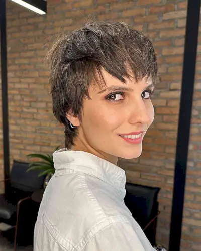 Pixie Mullet for Brown Choppy Hair