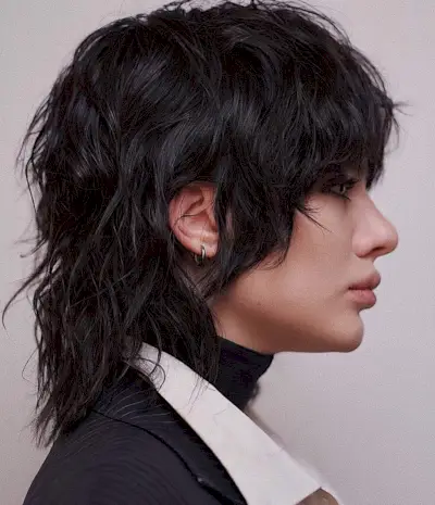 black pixie mullet shag for women