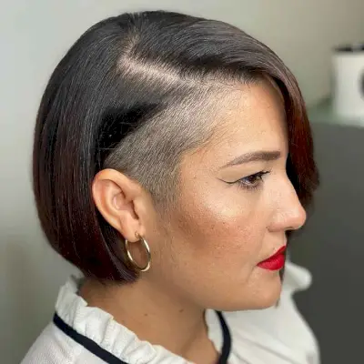 Short Bob Cut with Shaved Sides