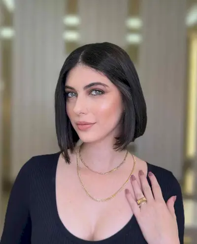 Short Low-Maintenance Middle Part Bob for Girls