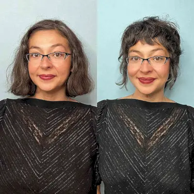 Fun and Short Low-Maintenance Cut for ladies with glasses