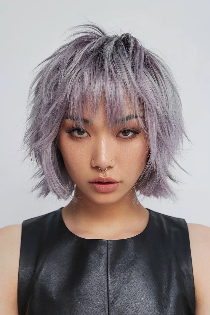 그런지 숏 울프 컷' title=