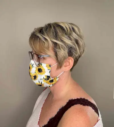 Blonde Pixie with Dark Roots