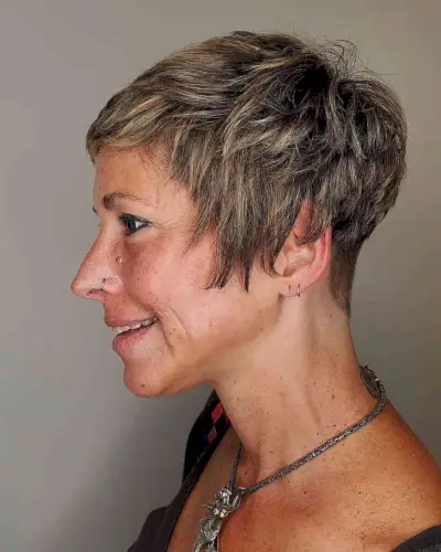 Short Textured Pixie with Highlights