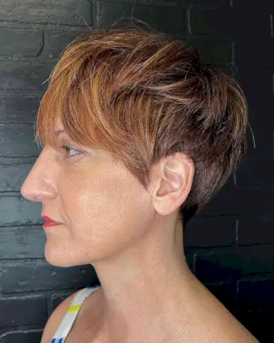 Pixie with Golden Copper Highlights