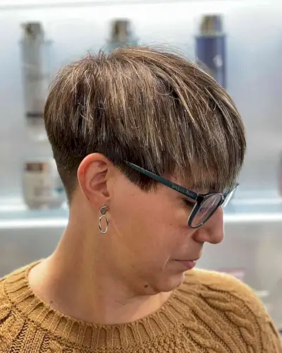 Tapered Pixie Cut with Babylights