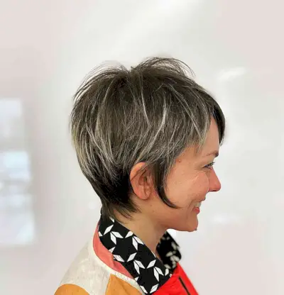Long Layered Pixie with Subtle Highlights for Thicker Locks
