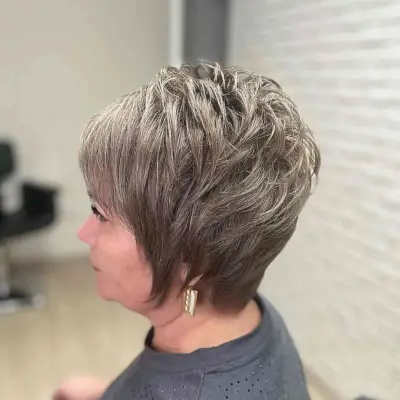 Voluminous Thick Pixie with Shorter Layers
