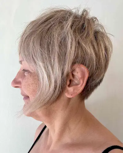 Cute pixie cut for thick hair and over 50