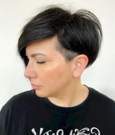 Boyish undercut pixie for thick hair