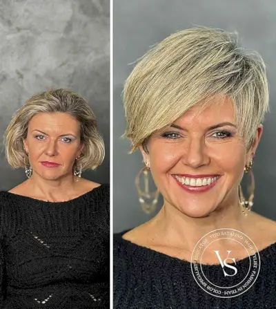 Classic Side-Swept Pixie for Thicker Hair