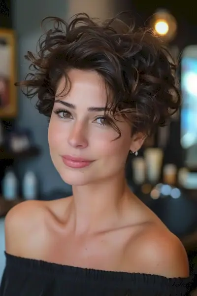 Feminine Pixie for Curly Hair