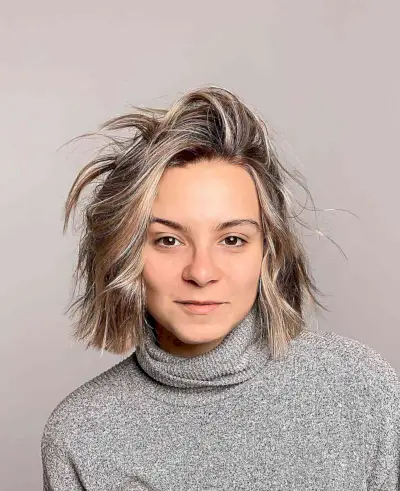 Long Bob Thick Cut with Dimensional Bronde Color