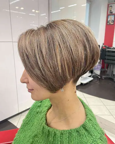 Short Wedge Cut with a Nape Undercut for Thick Hair