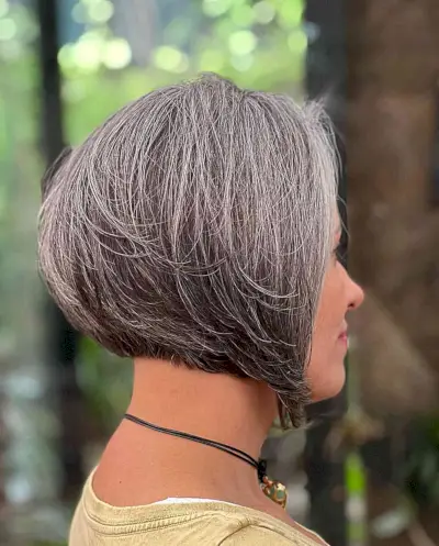Straight Inverted Short Cut with Subtle Layers for Thick Hair