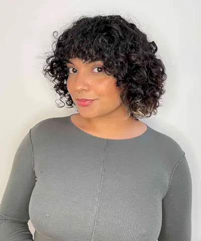 Short-Length Razor Cut Curly Shag for Thick Hair