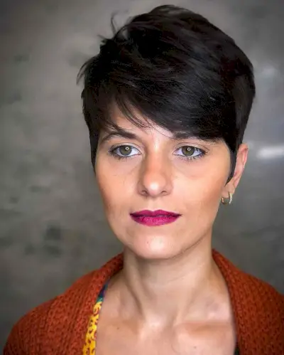 Short Pixie with Long Bangs for Thicker Hair