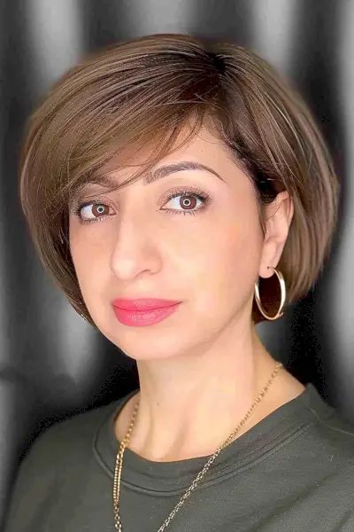 Short Bob with Side-Swept Bangs for Thick Hair