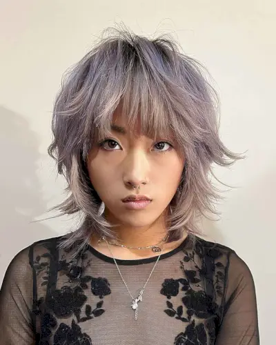 Feathered Wolf Cut with Shaggy Bangs