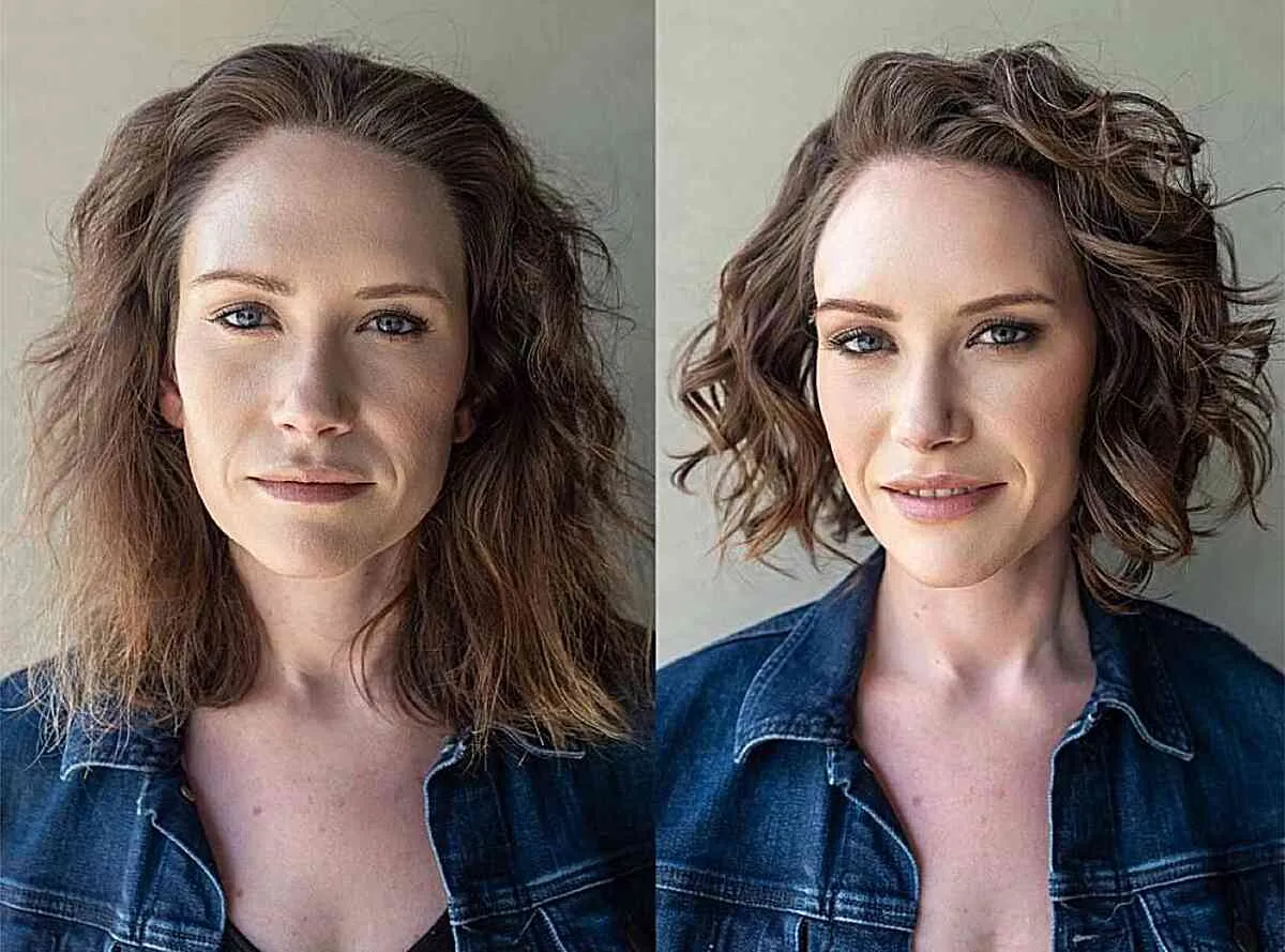 ショートボブのカーリーウェーブ' title=