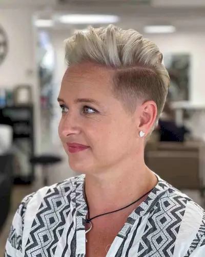 Blonde Pixie Undercut Fade