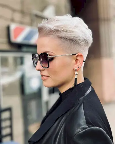 Undercut Disconnected Pixie with Shaved Sides