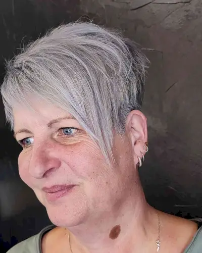 Trendy Undercut Pixie for Older Women with Thin Hair