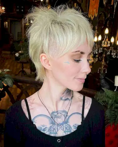 Long Pixie Cut with Shaved Sides