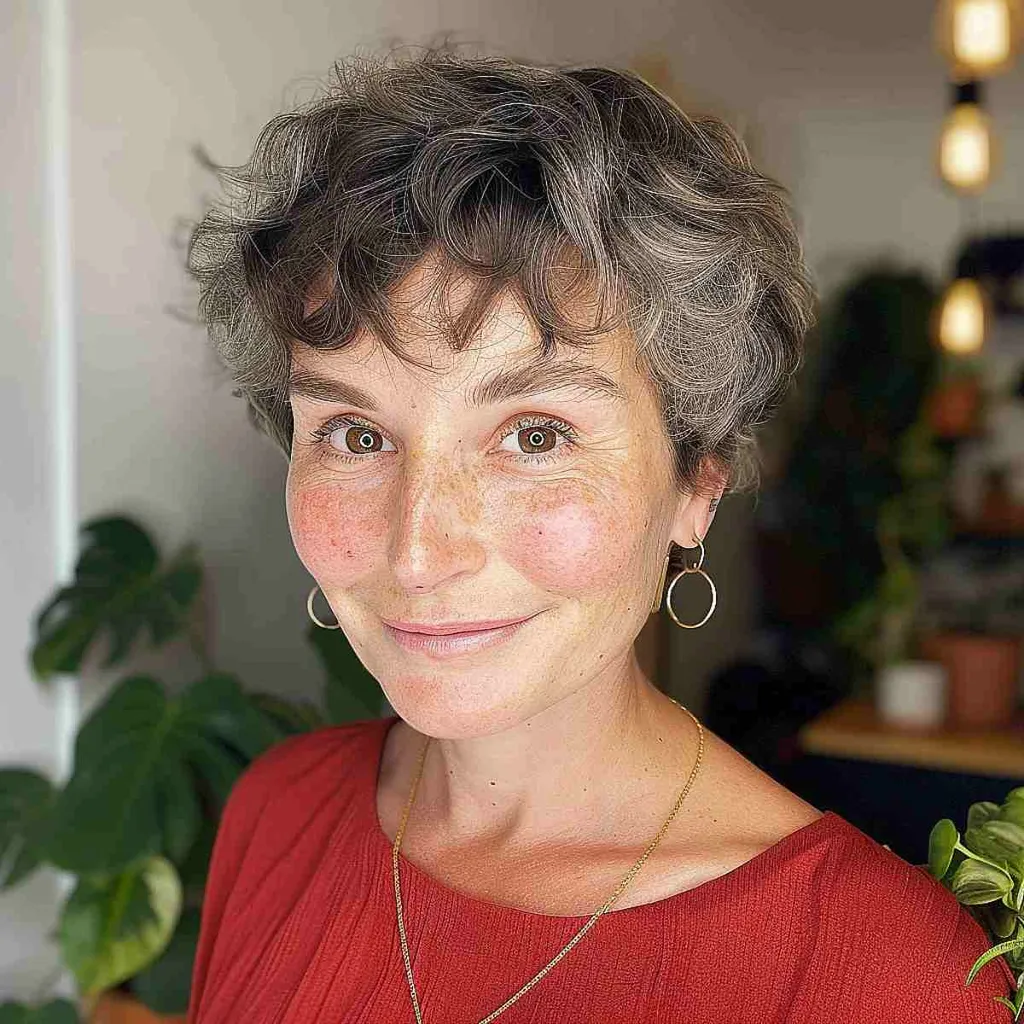 Peinado atrevido entrecortado Pixie para mujeres mayores' title=