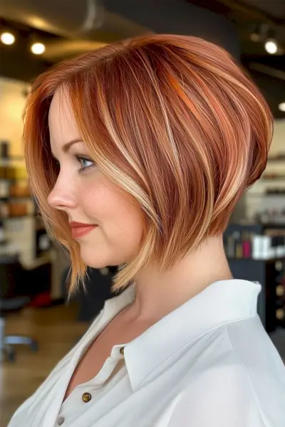 Modern inverted bob with edgy colors